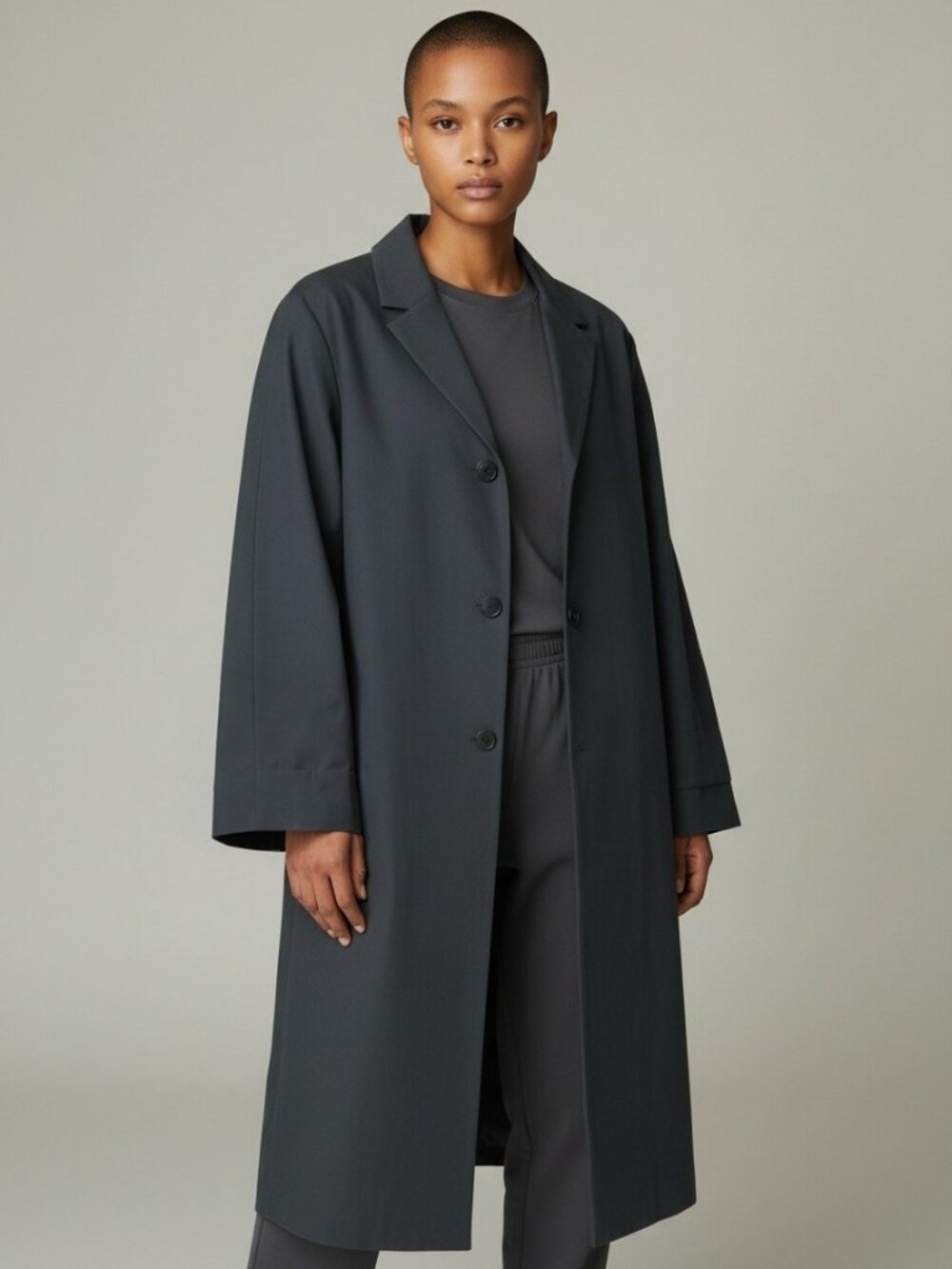 ZARA Women's Long 3 Button Cotton Overcoat Jacket ~ Large ~.NWT